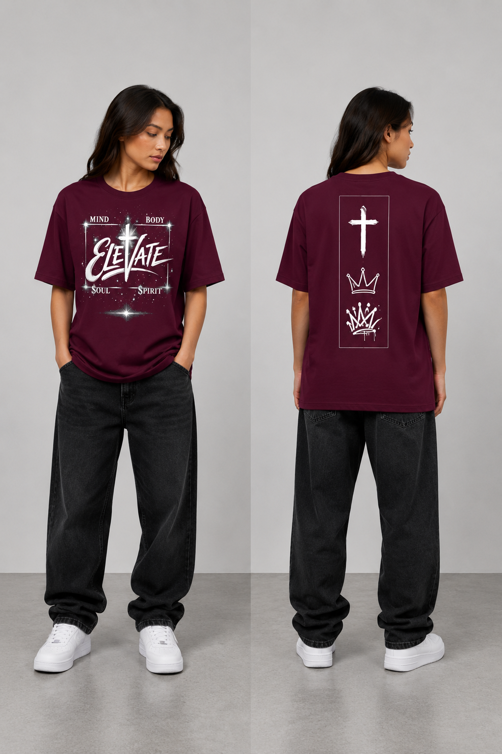 ELEVATE - Maroon Graphic Tee